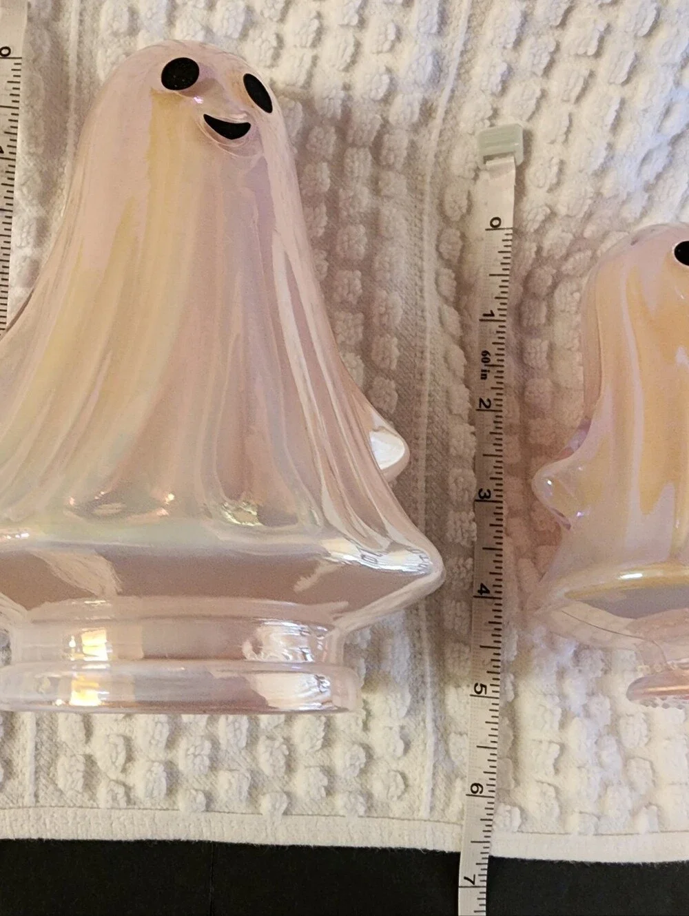 New, Set of 3 Ghost, Lite Pearl Pinkish Ceramic, Very Cute, Shimmery Iridescent